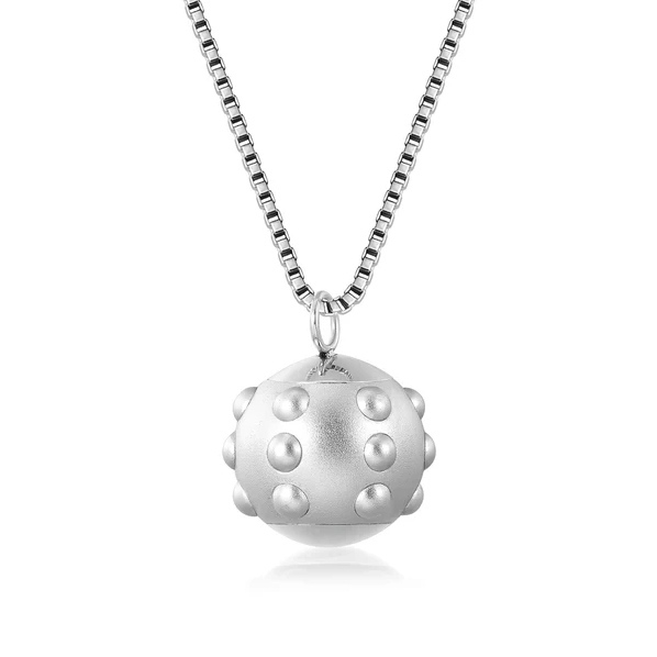 Black Stainless Steel Pulsed Magnetic Ball-Shaped Pendant.  Rotating Center, Elegant Modern Design, Helps to Reduce Stress, and Anxiety, Boosting Cellular Activity and Reducing Inflammation.